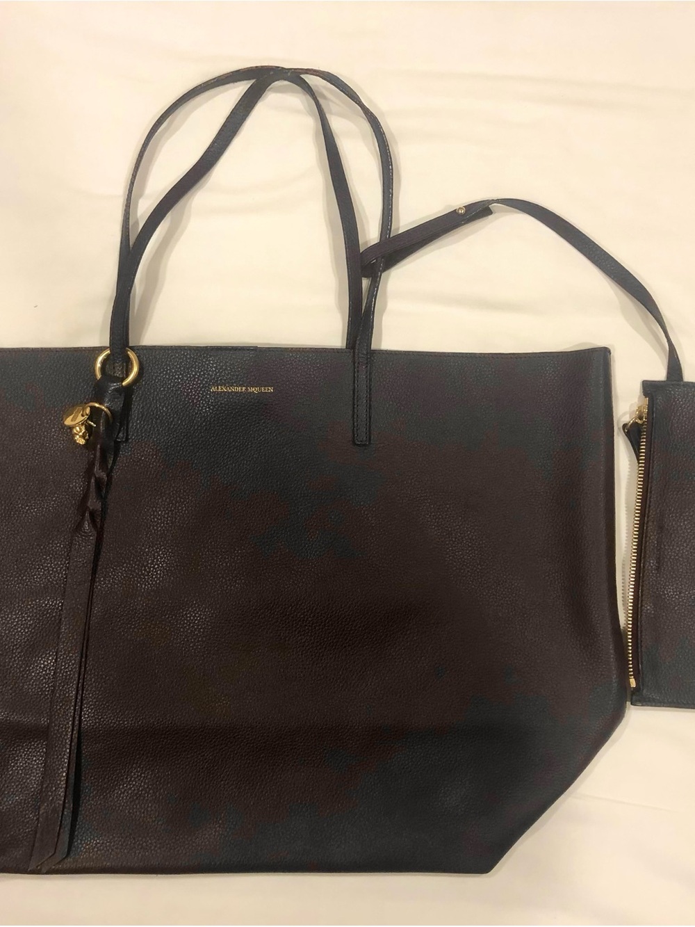 ALEXANDER MCQUEEN Leather Shopper Tote Bag